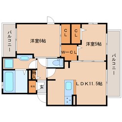 尼ケ辻駅 徒歩19分 2階の物件間取画像